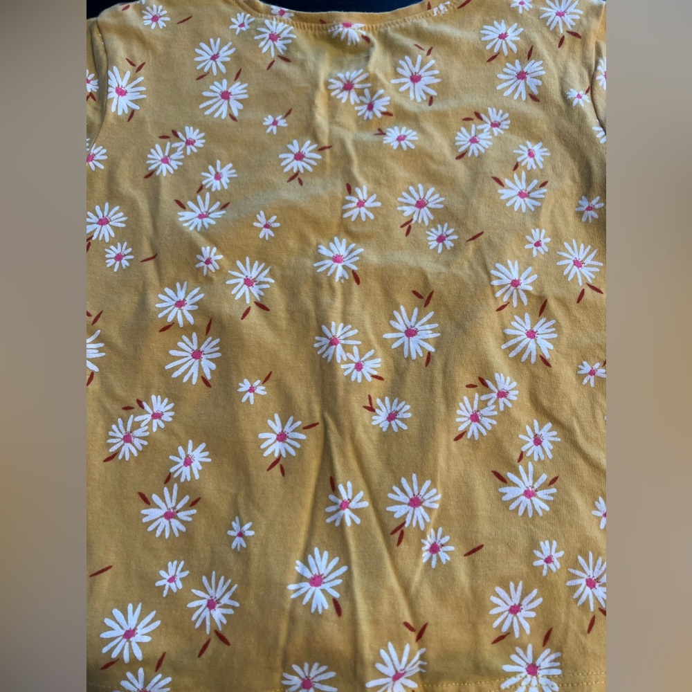 Girls Daisy Print Tie-Front Tee - Picture 3 of 6